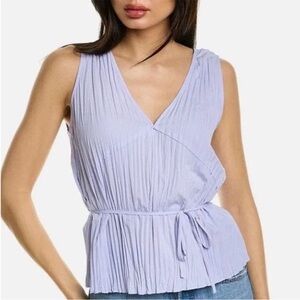 Vince Lavender Pleated Wrap Camisole with Tie